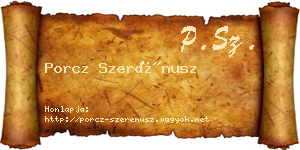 Porcz Szerénusz névjegykártya